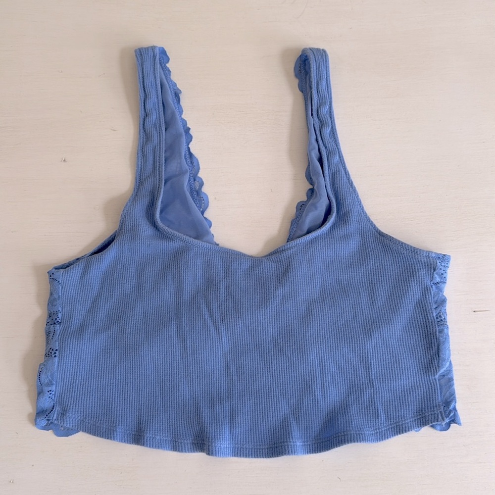 Aerie Light Blue Textured Bralette sz L 💙💙💙